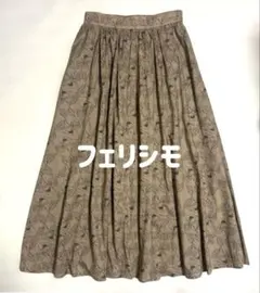 フェリシモ 牧野植物園×IEDIT ヤブツバキ総柄ロングスカートのサムネイル