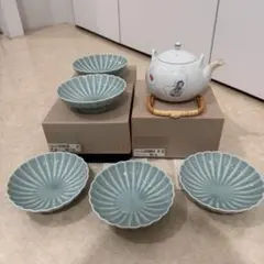 有田焼 深川製磁 「百年庵」 笹青磁 菊中割 小皿 5客 - メルカリ