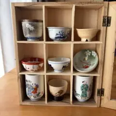 九谷焼等　お猪口9杯セット！　骨董　アンティーク