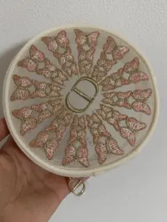 新品　Dior 蝶の刺繍 ラウンドポーチ