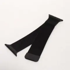 【Apple Watchバンド 42〜49mm 黒】ミラネーゼ 磁石式★上品