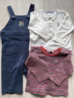 familiar ネイビー ロンパース　カットソーセット