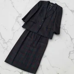Leilian レリアン DORMEUIL生地 チェック柄 セットアップ 13+