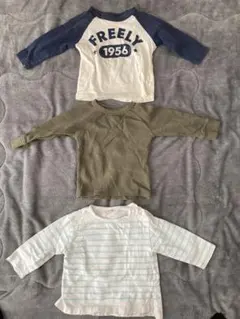 長袖カットソー 3枚セット (80サイズ) プティマイン　西松屋