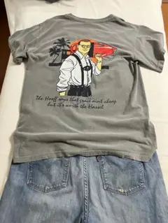 【COMFORT COLORS】Tシャツ　古着　半袖S グレー　バックプリント