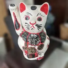 招き猫　張子　紙製　八ヶ倉荘 商売繁盛　縁起物　さ置物 郷土玩具　希少のサムネイル