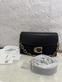 COACH ブラックレザー ショルダーバッグ