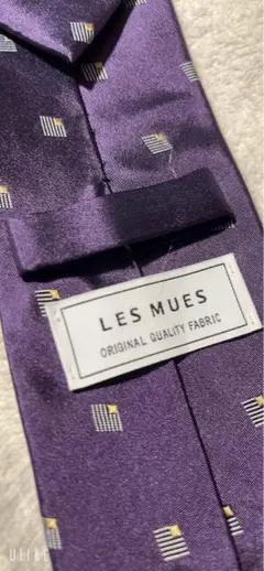 LES MUES 紫色 幾何学模様 ネクタイ