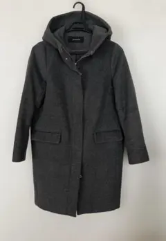 JEANASIS グレーフード付き　ダブルファスナー　コート