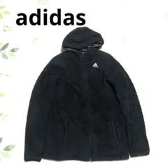 アディダス フリース ボアジャケット スウェット パーカー 黒