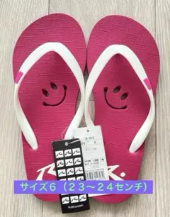 Rusty ビーチサンダル ピンク スマイル柄のサムネイル