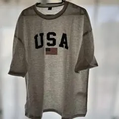 SHEIN USAプリント グレーTシャツ XLセットアップ