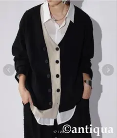 ANTIQUA アンティカ2WAYアシメジャケット リネンジャケット 異素材