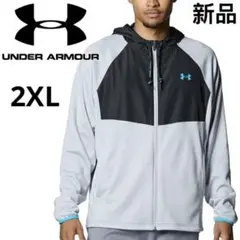 新品　アンダーアーマー　フリースパーカー　フルジップ フーディー 裏起毛　2XL