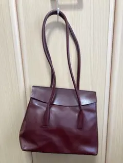 バーガンディ レザートートバッグ