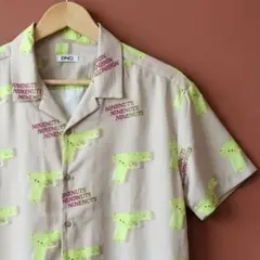 【希少】DING × NINENUTS 総柄シャツ ハンドガン 開襟 アロハ Fのサムネイル