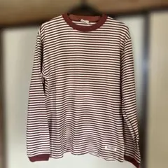 GoodWear ボルドーとホワイト ストライプ 長袖カットソーのサムネイル