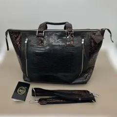 【美品】WEL認定/ANKH-JET アンクジェット/オーストレッグハンドバッグ WEL ウェル AnkhJet アンクジェット2way パイソン エキゾチックレザー