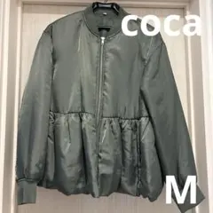 coca レディース ペプラムデザイン ブルゾン カーキ Mサイズ