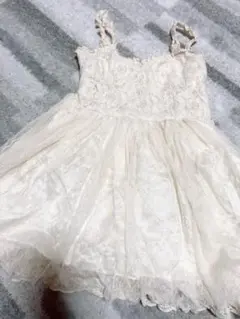 LIZLISA アイボリー レース ミニキャミワンピース