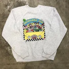 古着 90s Hanes ヘインズ プリントスウェット 霜降りグレー メンズXL