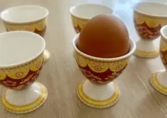 エッグスタンド 6個セット 陶器製 花柄イタリア製のサムネイル