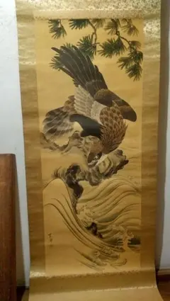 島根　堀江有聲　絹本掛軸　牡丹　鳥　菫 島根 堀江有聲 絹本掛軸 牡丹 鳥 菫 - メルカリ