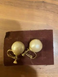 フェイクパール　クリップ式イヤリング
