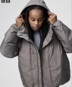 新品 UNQLO U ユニクロ パフテックパーカ ダウン ブラウン Mサイズ