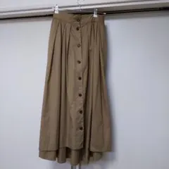 ベージュ フレアロングスカート