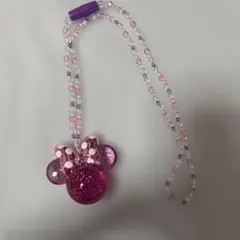 ミニーマウス 光るペンダント ネックレス ピンク