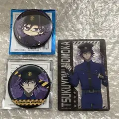 桃源暗鬼　桃華月詠　police グリッター缶バッジ　クリアカード　3点セット