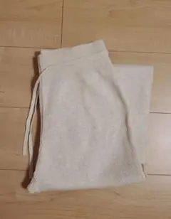 UNIQLO ユニクロ ウォッシャブルニットリブパンツ ナチュラル