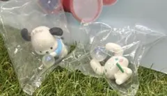 サンリオ ガチャ きらっととんでいけ しゃぼん玉 シナモン、ポチャッコフィギュア