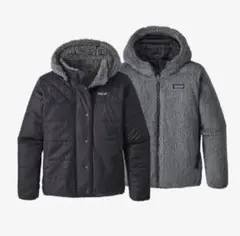 パタゴニア　ブラック　グレー　フリースジャケット　ボアジャケット リバーシブル