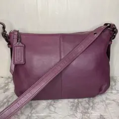 COACH コーチ 2wayショルダーバッグ ハンドバッグ レザー パープル