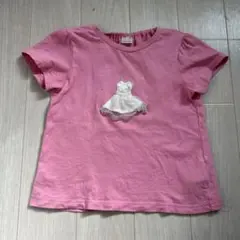 petit main ピンク ドレスモチーフ Tシャツ 120