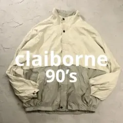 ⭐︎90’s claiborne ナイロンジャケット　2トーン　切り替え