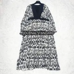 美品 24年 ジャーナルスタンダード オリエンタルプリントティアードワンピース