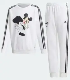 adidas 空手ミッキー 白スウェットセットアップ上下ジャージ