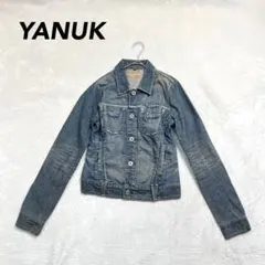 YANUK ヤヌーク デニムジャケット 渋染め ダメージ加工 Gジャン