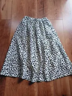 アイボリー フレアスカート　キッズ　140 ロングスカート柄　チュールスカート