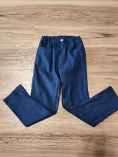 ネイビー 薄手ストレッチ長ズボン 130サイズ
