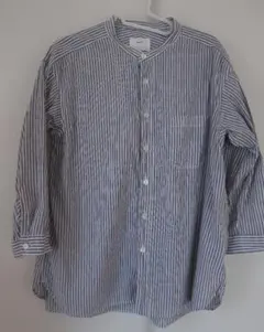 prit　綿麻　七分袖ブラウス　ストライプ柄　レディース