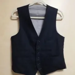 (リバーシブル)ネイビー＆グレー スーツベスト 6ボタン