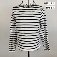 神戸レタス ボーダーカットソー 長袖 M 白黒