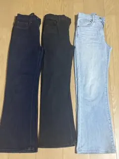 UNIQLO ハイウェストフレアデニムパンツ 3本セット