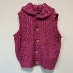 W closet ケーブル編み ニットベスト