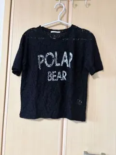 POLAR BEAR レース半袖Tシャツ 黒　透け透けのサムネイル