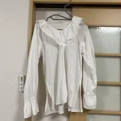 LOWRYS FARM フリル付きホワイトシャツ